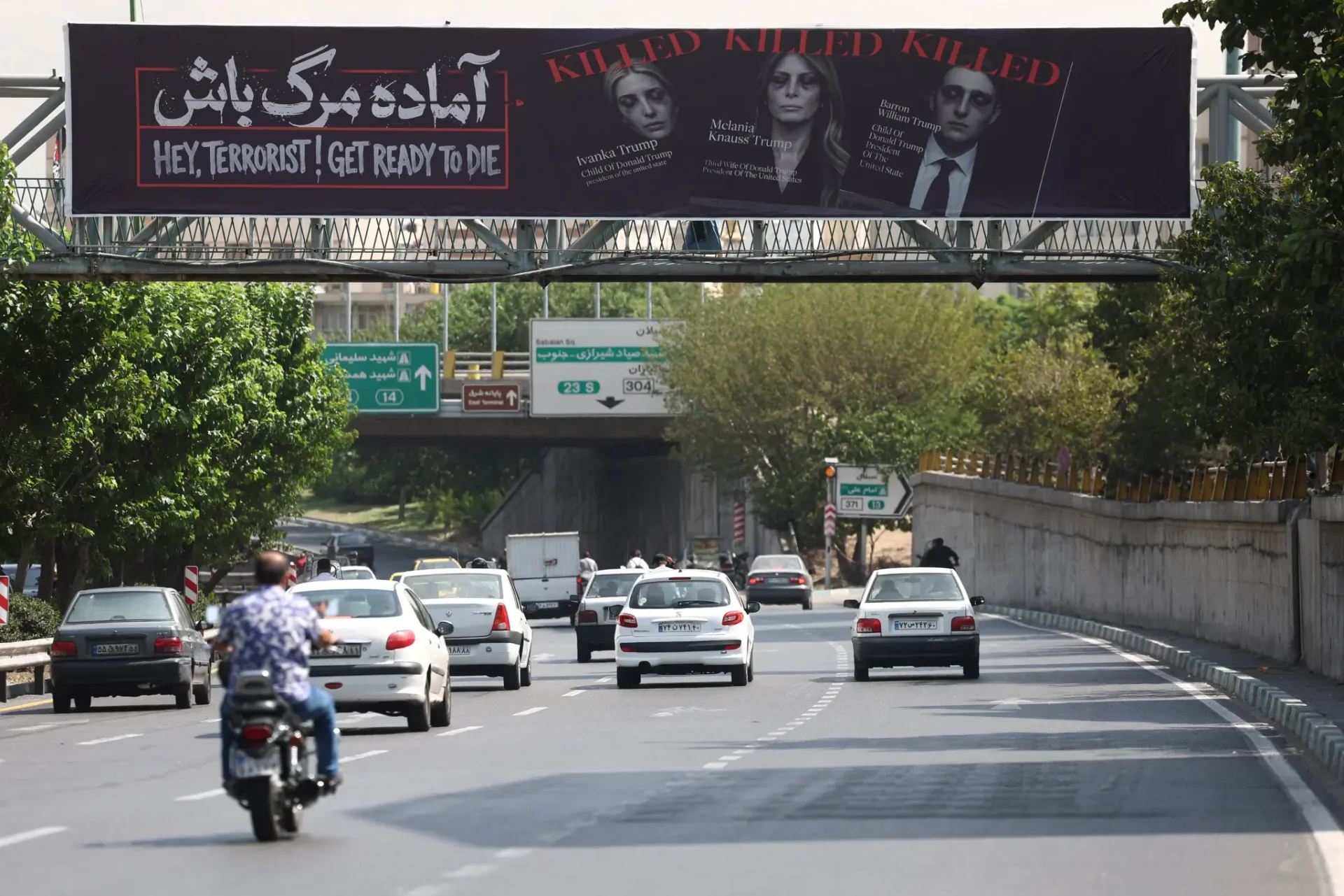 https://nypost.com/2026/07/23/world-news/sick-iran-billboard-shows-corpses-of-trumps-wife-and-kids/